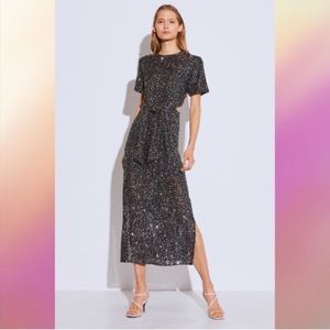 C/MEO COLLECTIVE
Lustre Midi Dress in black sequin